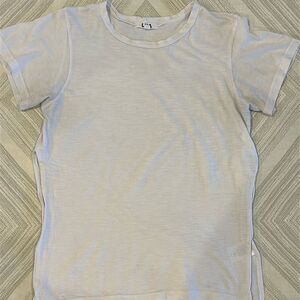 LNA Women’s Double Side Slit White T-Shirt: Size S